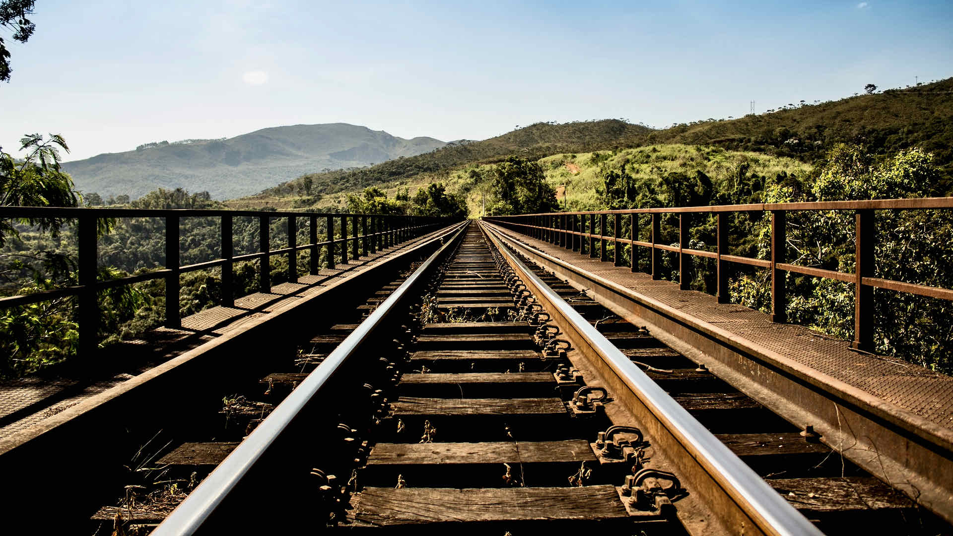 Railway track straight