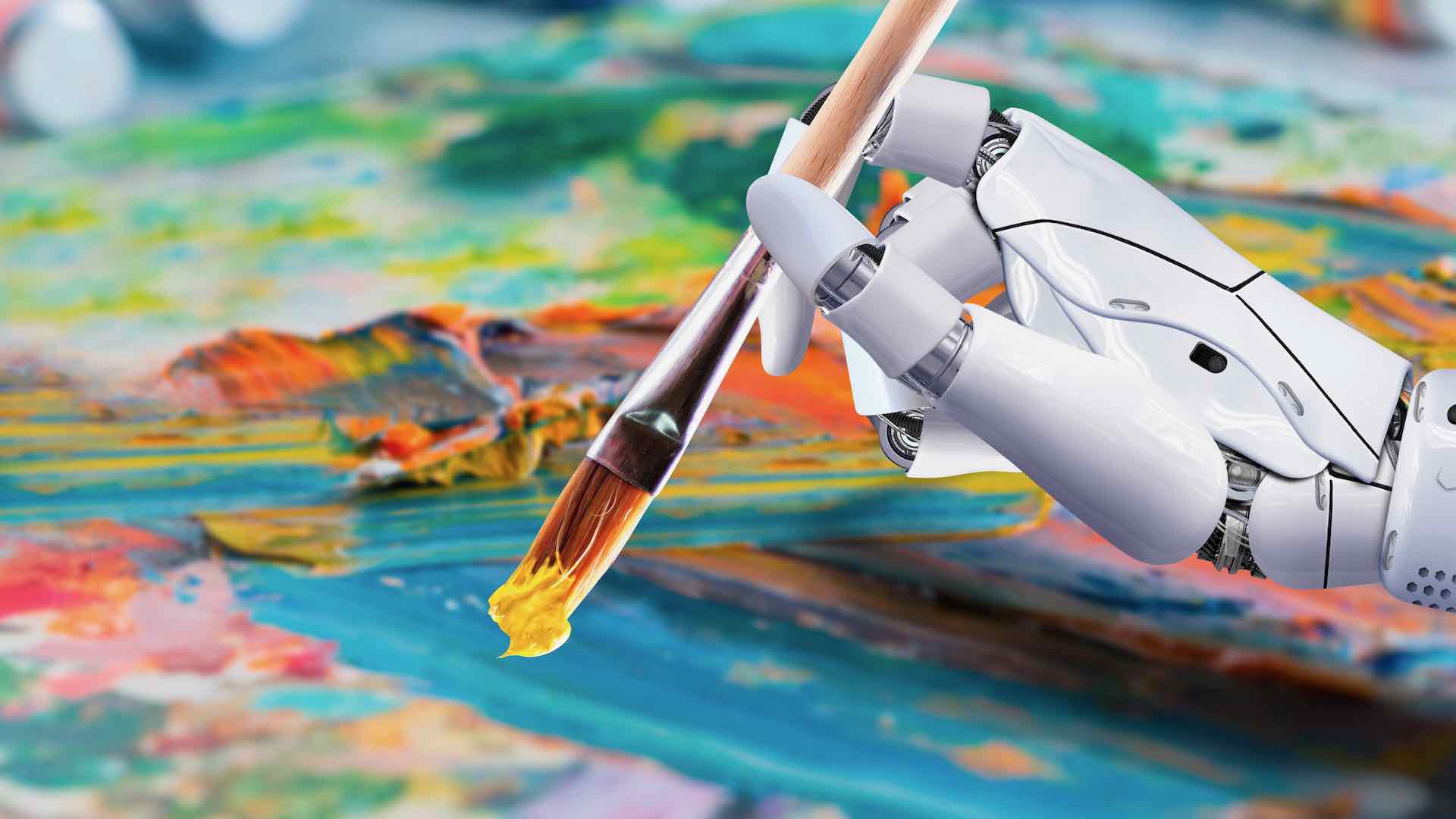 robot hand painting