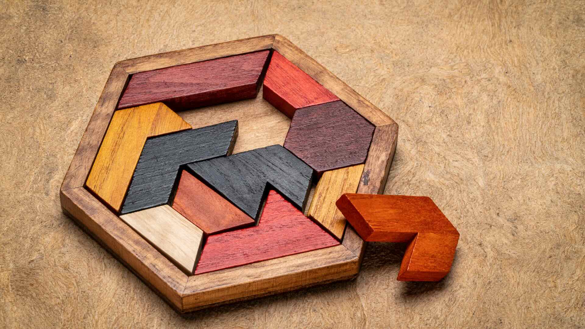 wooden hexagon puzzle